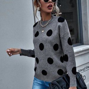 Grey polka dot sweater